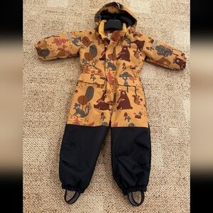 Fix (like Reima)Kids Unisex Snowsuit Sweden Yellow and Black Animal Print 2T(92)
